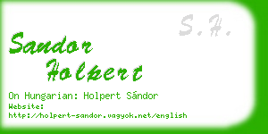 sandor holpert business card