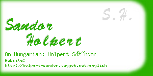 sandor holpert business card